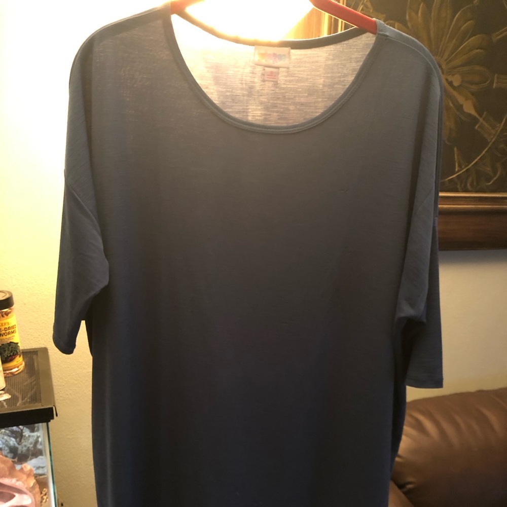 Small solid blue lularoe Irma